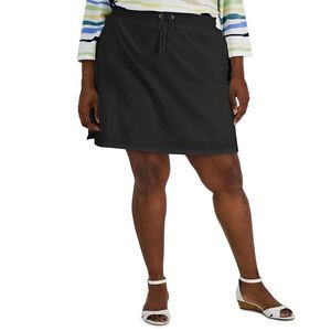 Womens Plus Size French Terry Skort, Black, Size 2x zkJ9